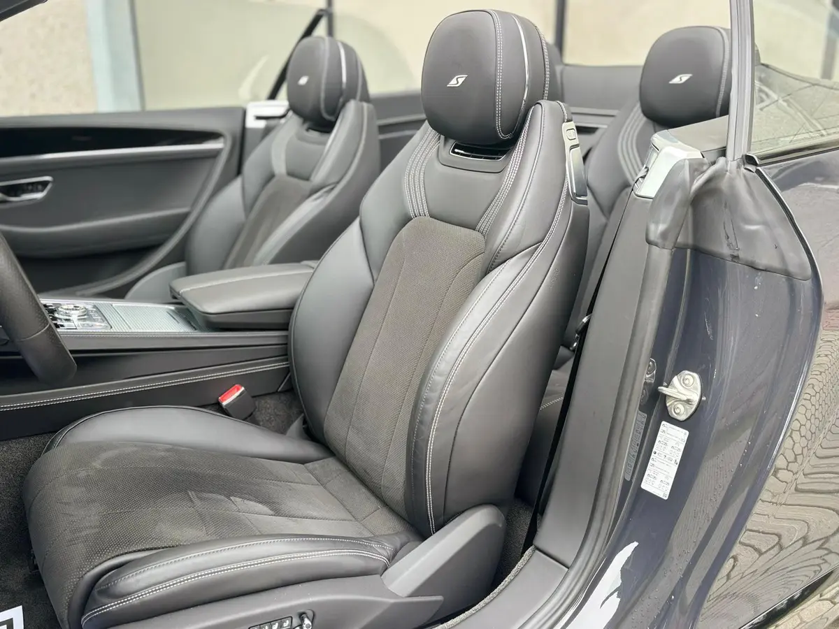 Bentley Continental GTC S V8 2025, interior — Courchevel Luxury Car Rental, Courchevel. The 2025 Bentley Continental GTC S V8 pairs a 550 hp twin-turbo V8 with a full four-seat…
