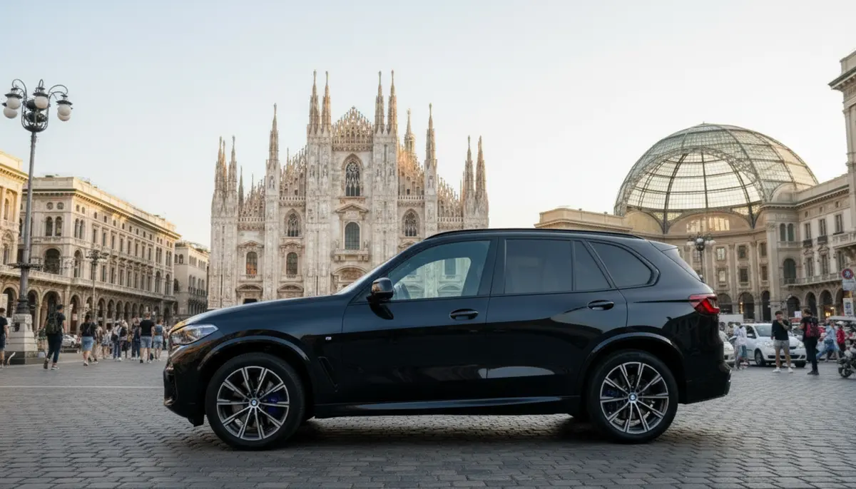 BMW X5 4.0i M 2025, rear view — Courchevel Luxury Car Rental, Courchevel. The 2025 BMW X5 4.0i M brings 381 hp and five seats to the kind of driving Courchevel…
