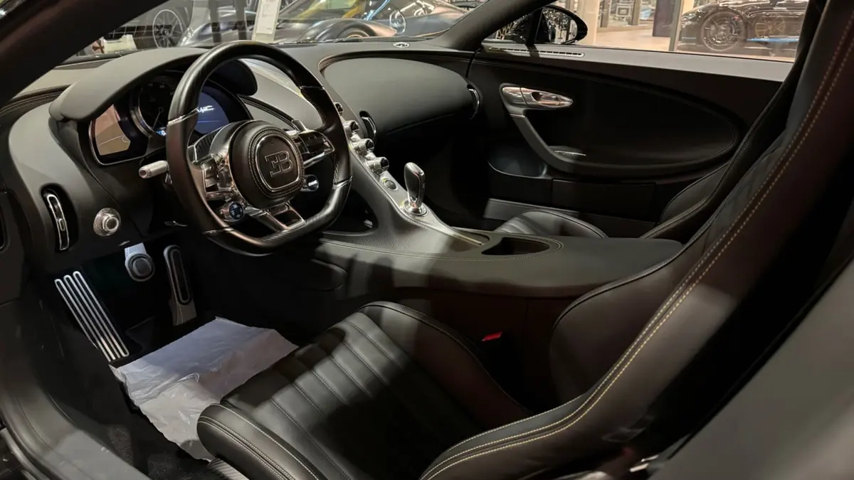 Bugatti Chiron 110 Ani 2019, interior — Courchevel Luxury Car Rental, Courchevel. The Bugatti Chiron 110 Ans is not a car you book to save time getting somewhere; it is…
