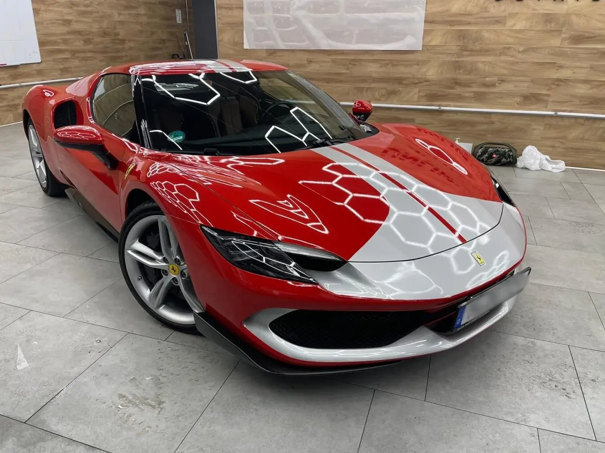 Ferrari 296 GTB 2023 — Courchevel Luxury Car Rental, Courchevel. The Ferrari 296 GTB pairs a mid-engine chassis with 830 hp, and on the open sweeps toward…