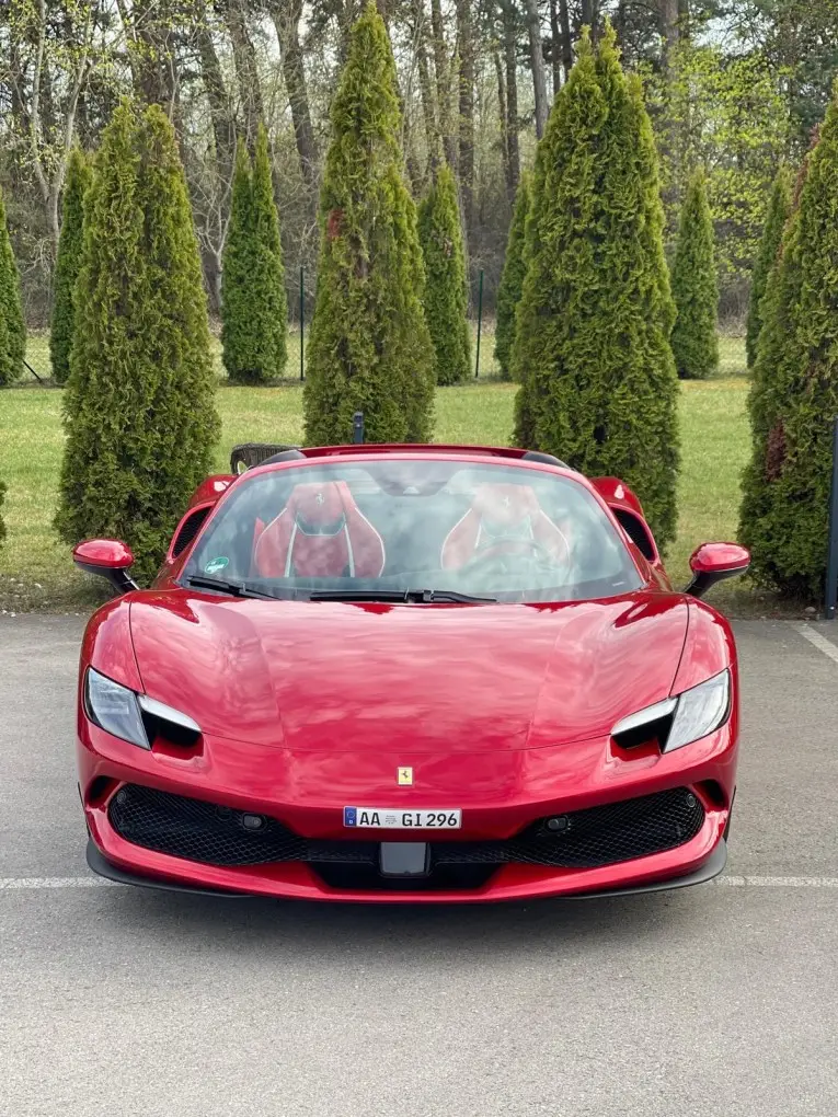Ferrari 296 GTS Spider 2025, front view — Courchevel Luxury Car Rental, Courchevel. The 2025 Ferrari 296 GTS Spider brings 819 hp to a two-seat cabin built for open-air…
