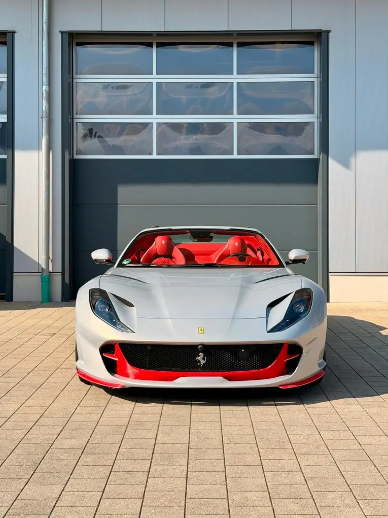 Ferrari 812 GTS 2024, front view — Courchevel Luxury Car Rental, Courchevel. The 2024 Ferrari 812 GTS pairs a naturally aspirated V12 producing 789 hp with a rare…