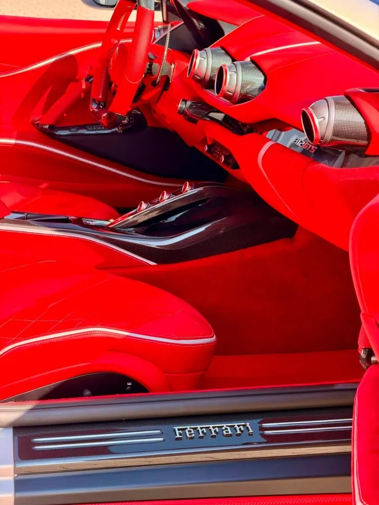Ferrari 812 GTS 2024, interior — Courchevel Luxury Car Rental, Courchevel. The 2024 Ferrari 812 GTS pairs a naturally aspirated V12 producing 789 hp with a rare…