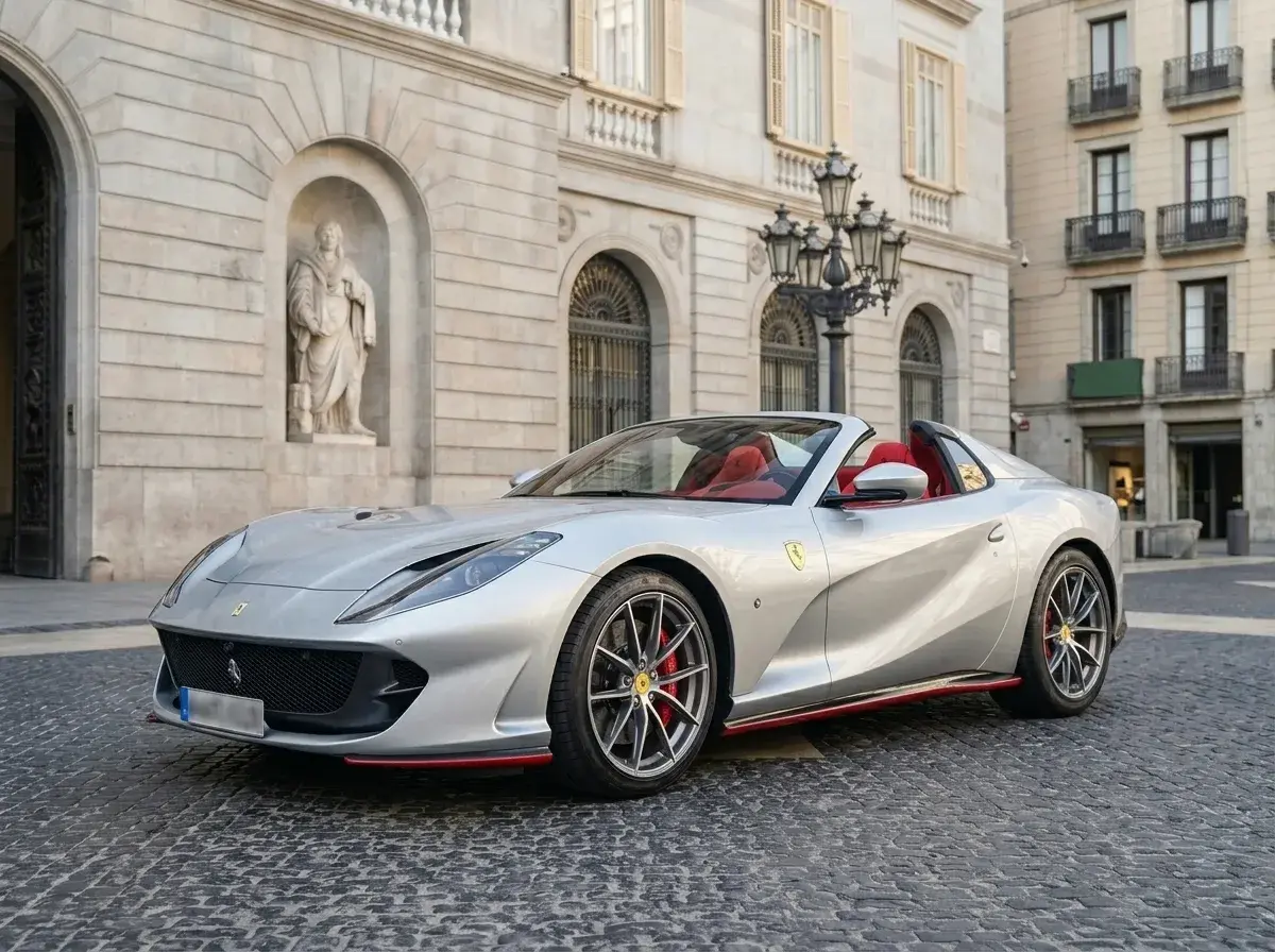 Ferrari 812 GTS 2024, side profile — Courchevel Luxury Car Rental, Courchevel. The 2024 Ferrari 812 GTS pairs a naturally aspirated V12 producing 789 hp with a rare…