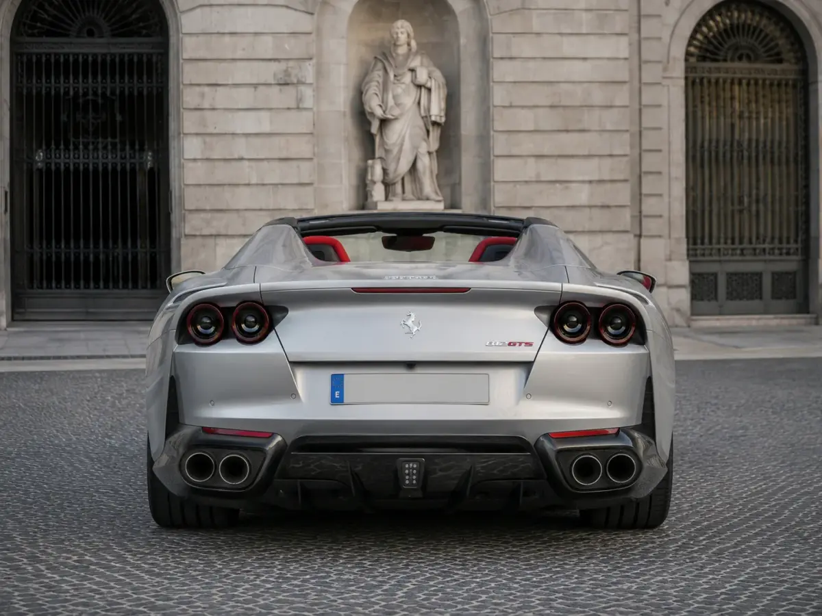 Ferrari 812 GTS 2024, exterior — Courchevel Luxury Car Rental, Courchevel. The Ferrari 812 GTS is a naturally aspirated V12 statement, 800 hp sent to the rear…
