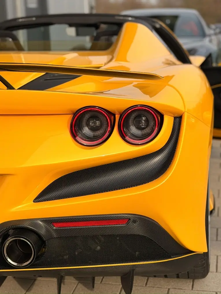 Ferrari F8 SPIDER 2023, front view — Courchevel Luxury Car Rental, Courchevel. The Ferrari F8 Spider pairs a twin-turbo V8 with 720 hp to a folding hard top, giving…