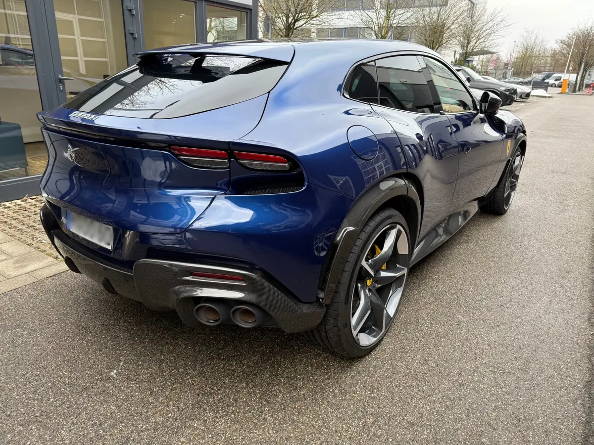 Ferrari Purosangue 2024, exterior — Courchevel Luxury Car Rental, Courchevel. The Purosangue is Ferrari's answer to a genuine contradiction: five real seats and 715 hp…