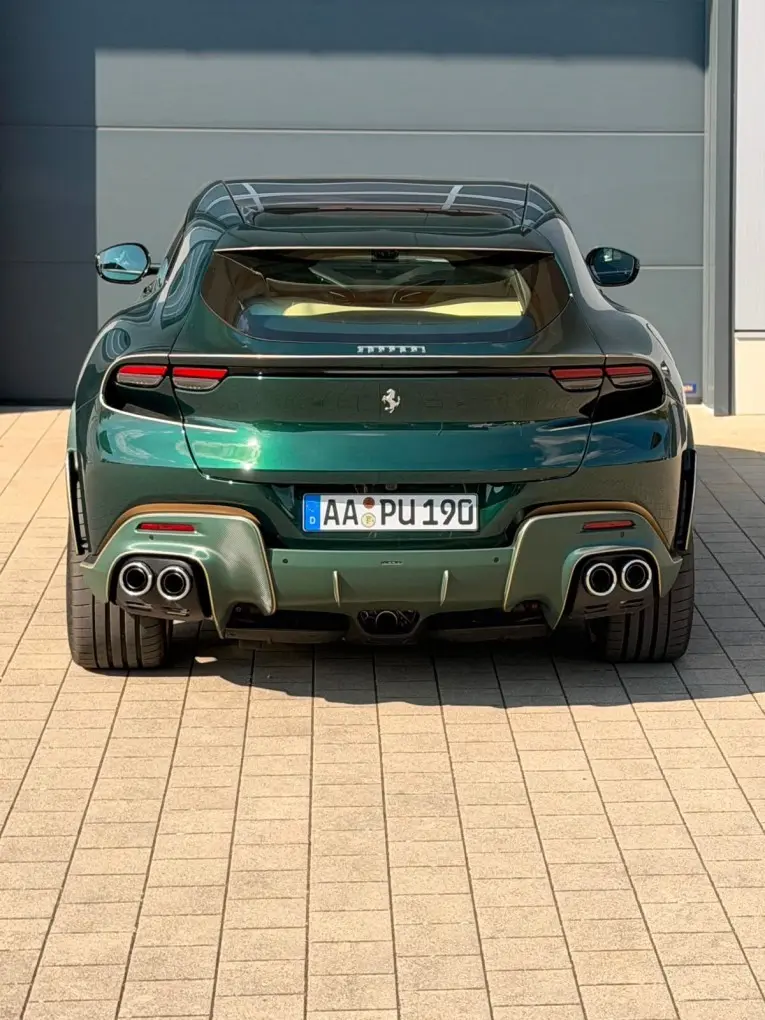 Ferrari Purosangue Atelier 2025, front view — Courchevel Luxury Car Rental, Courchevel. The Ferrari Purosangue Atelier is the rare Ferrari built around four full seats and 715…