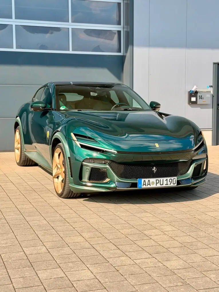 Ferrari Purosangue Atelier 2025, rear view — Courchevel Luxury Car Rental, Courchevel. The Ferrari Purosangue Atelier is the rare Ferrari built around four full seats and 715…
