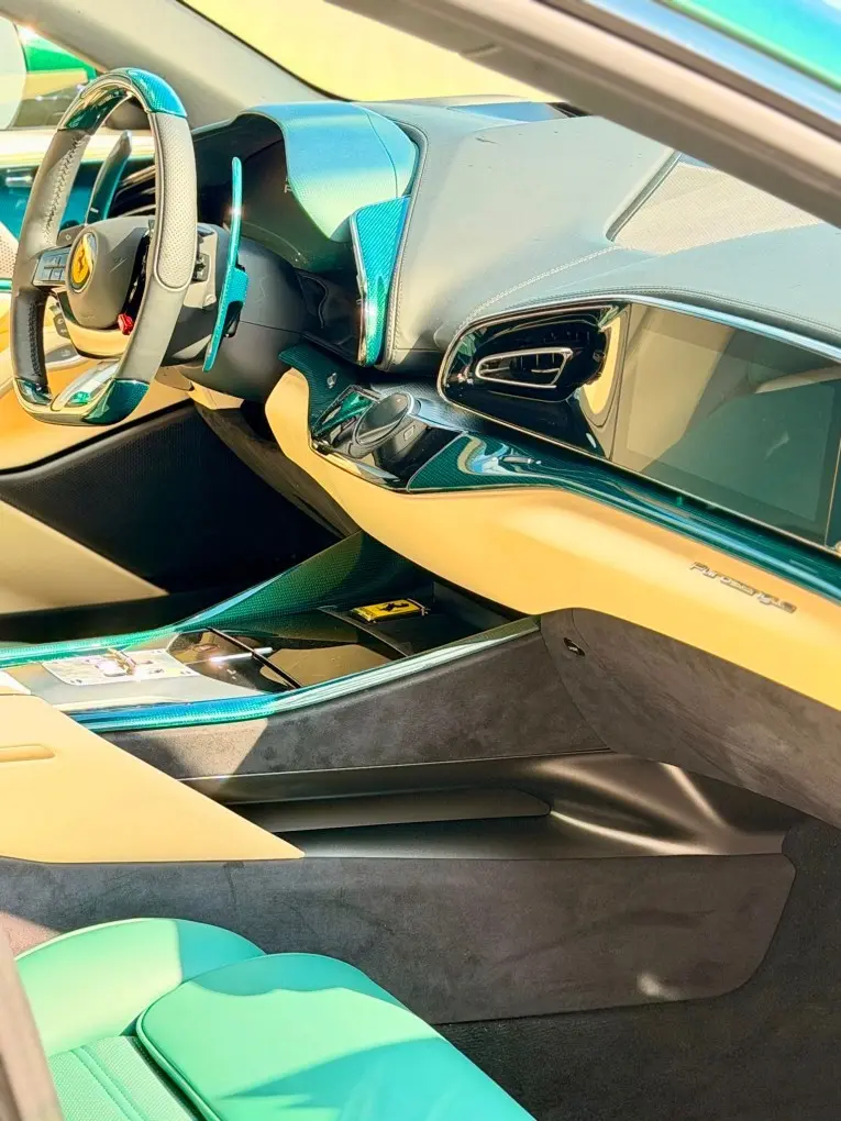Ferrari Purosangue Atelier 2025, dashboard — Courchevel Luxury Car Rental, Courchevel. The Ferrari Purosangue Atelier is the rare Ferrari built around four full seats and 715…