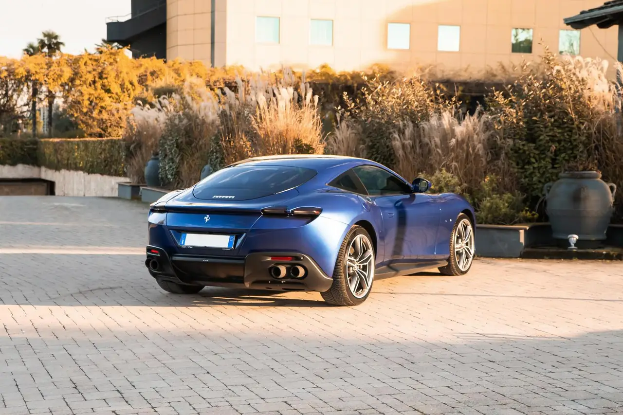 Ferrari Roma 2025, front view — Courchevel Luxury Car Rental, Courchevel. The Ferrari Roma pairs a 620 hp V8 with a genuine 2+2 layout, which makes it one of the…