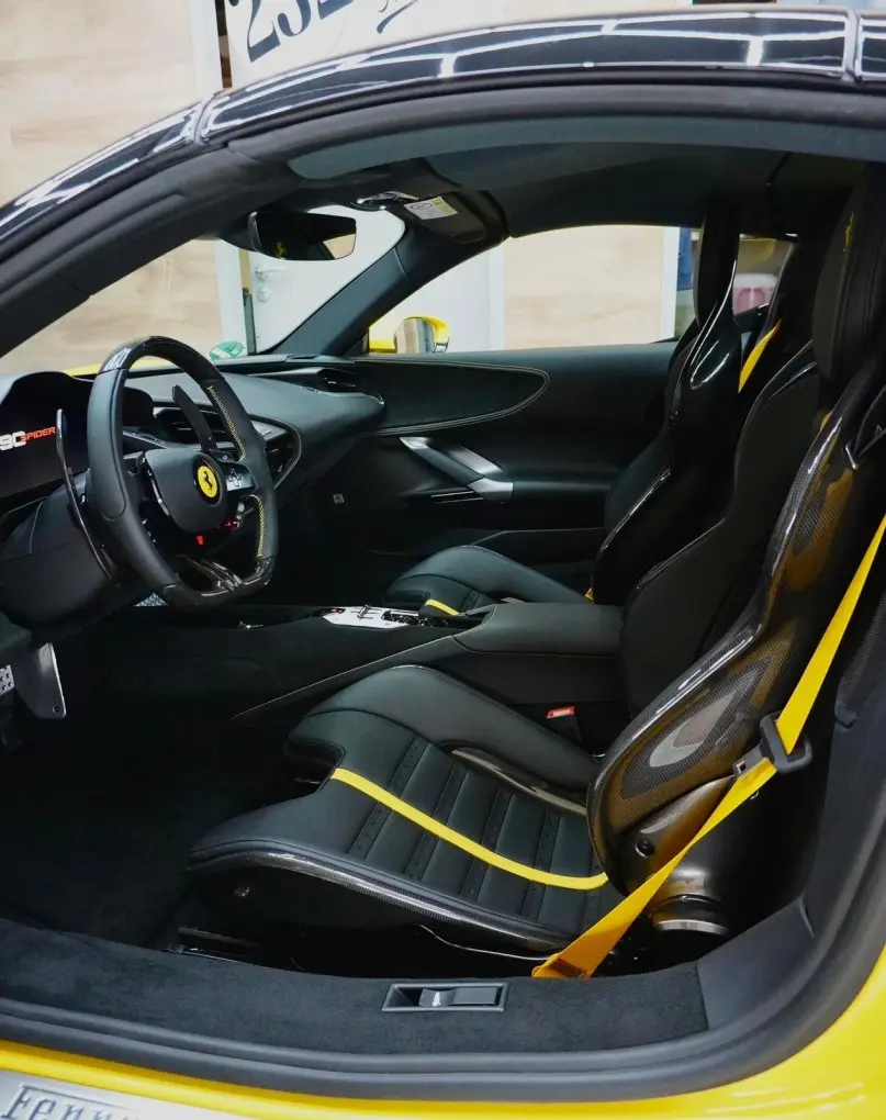 Ferrari SF90 Spider 2024, exterior — Courchevel Luxury Car Rental, Courchevel. The Ferrari SF90 Spider brings 986 hp and a plug-in hybrid drivetrain to a two-seat…