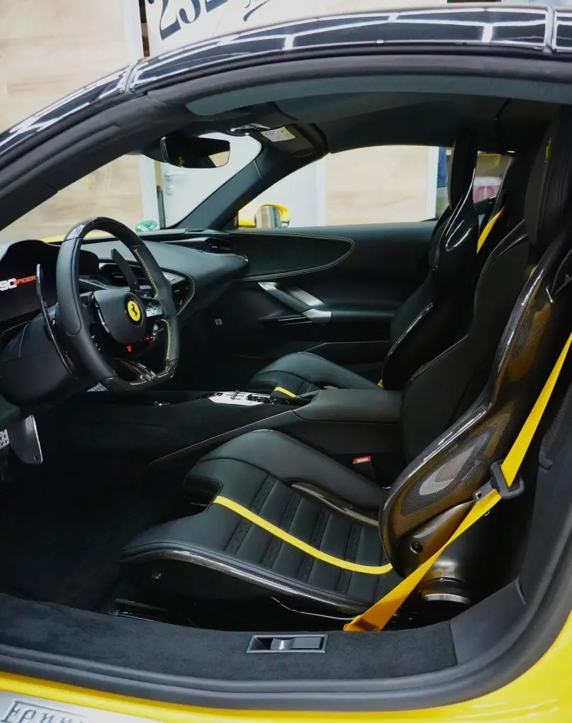 Ferrari SF90 Spider 2024, exterior — Courchevel Luxury Car Rental, Courchevel. The Ferrari SF90 Spider brings 986 hp and a plug-in hybrid drivetrain to a two-seat…