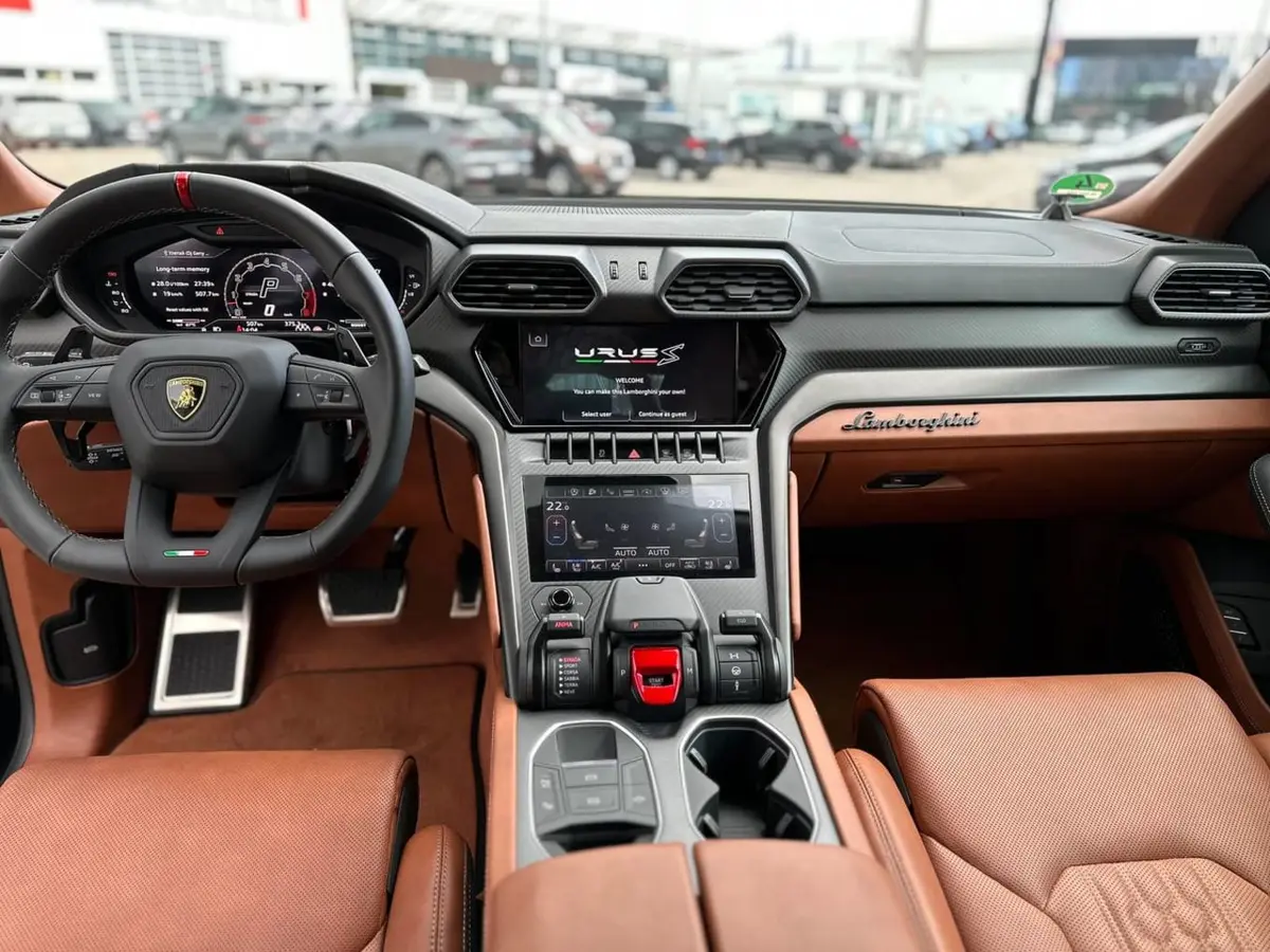 Lamborghini Urus S 2023, rear view — Courchevel Luxury Car Rental, Courchevel. The Lamborghini Urus S brings 657 hp to a body style built for the terrain around…
