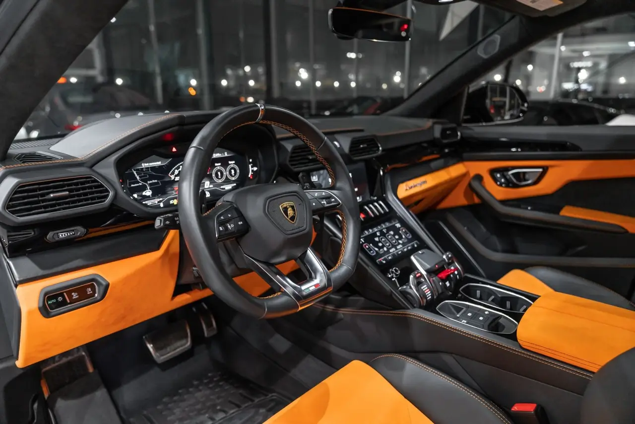 Lamborghini Urus S 2024, dashboard — Courchevel Luxury Car Rental, Courchevel. The Lamborghini Urus S brings 666 hp to a body style built for seating and space rather…