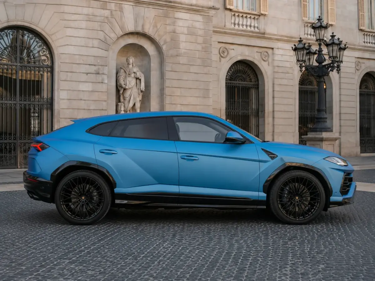 Lamborghini Urus SE 2025, rear view — Courchevel Luxury Car Rental, Courchevel. The Lamborghini Urus SE brings 800 hp and five seats together in a shape built for the…
