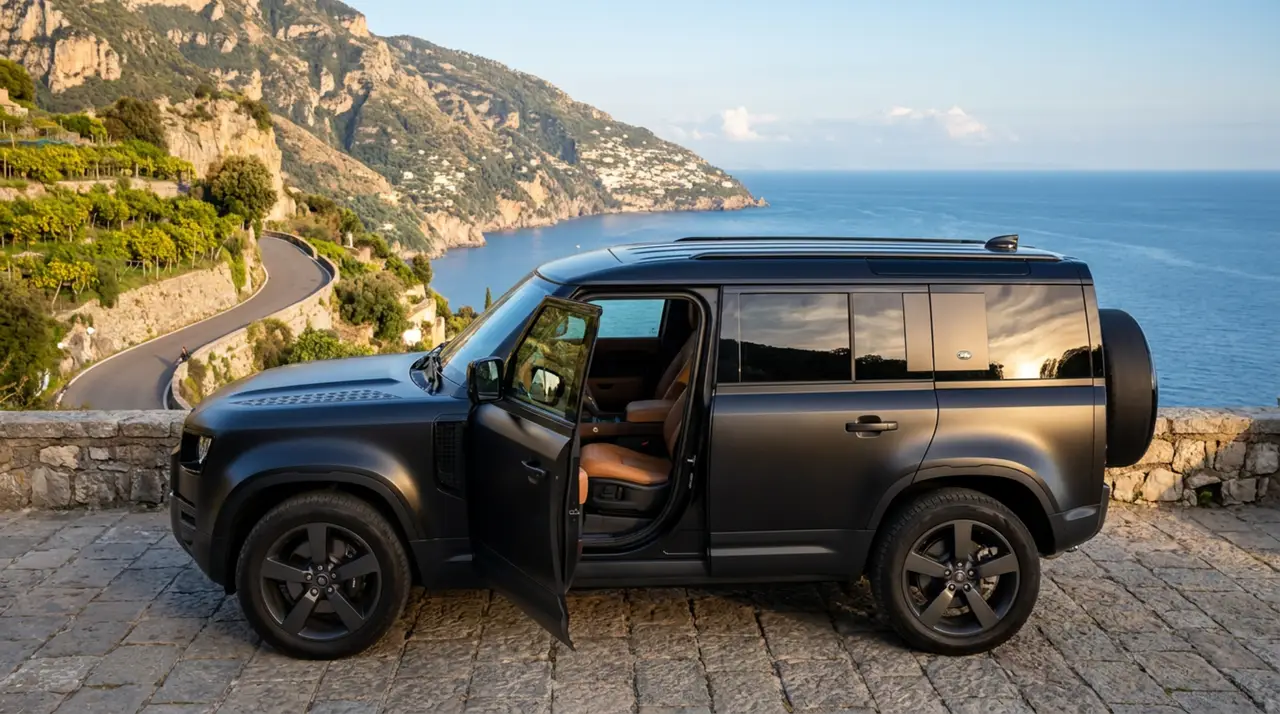 Land Rover Defender 2024, interior — Courchevel Luxury Car Rental, Courchevel. The 2024 Land Rover Defender brings a different character to the fleet than the lower,…