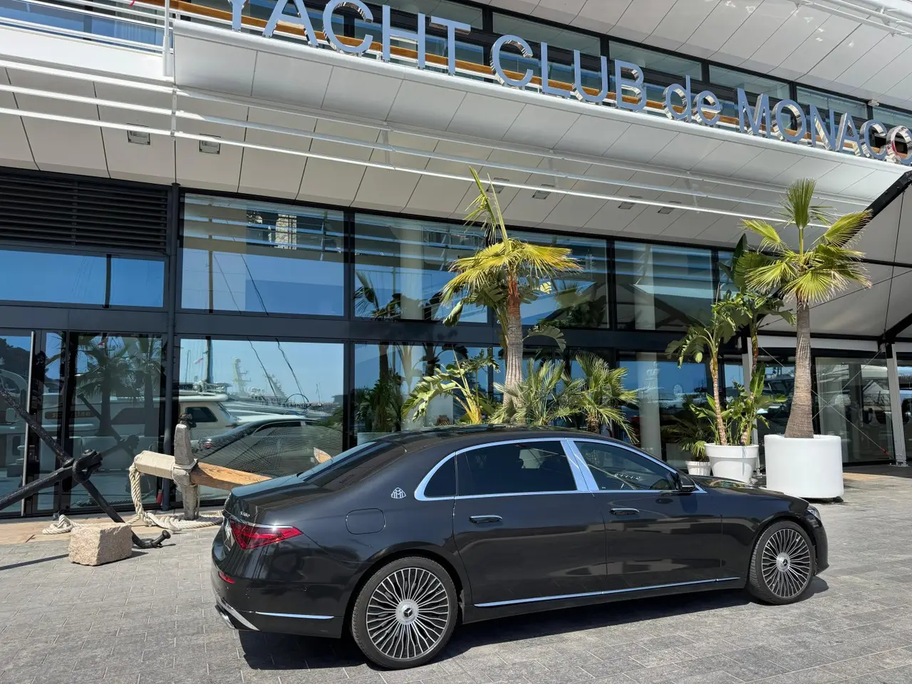 Maybach S580 2023, rear view — Courchevel Luxury Car Rental, Courchevel. The Maybach S580 is built for arrival, not attack. Its 503 hp V8 moves the car with a…