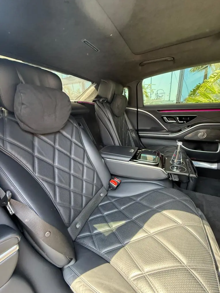 Maybach S580 2023, interior — Courchevel Luxury Car Rental, Courchevel. The Maybach S580 is built for arrival, not attack. Its 503 hp V8 moves the car with a…