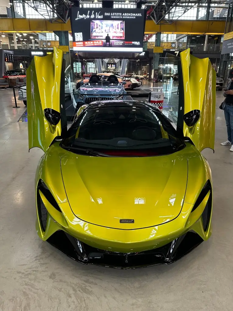 McLaren Artura Spider 2024, rear view — Courchevel Luxury Car Rental, Courchevel. The McLaren Artura Spider brings 671 hp to a two-seat convertible layout that rewards a…