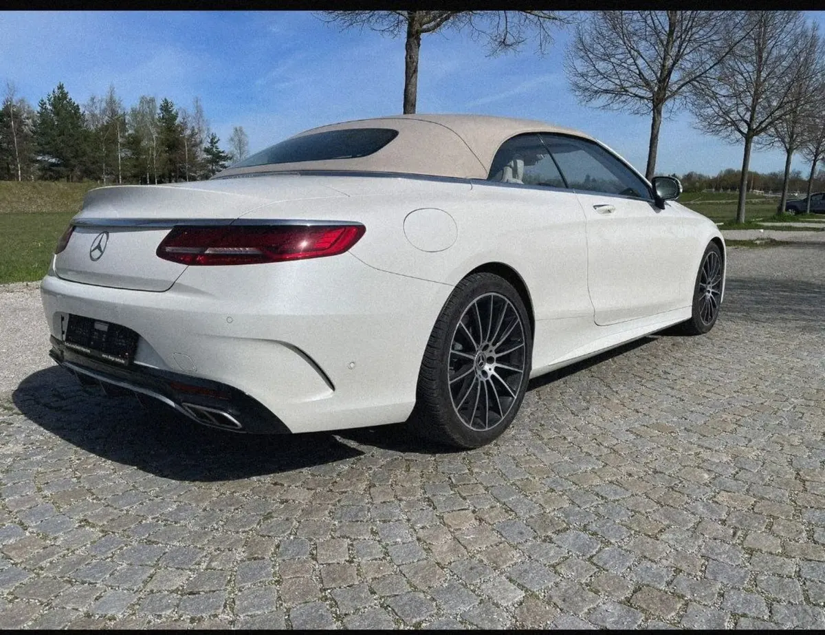 Mercedes Benz S560 Cabrio 2021, rear view — Courchevel Luxury Car Rental, Courchevel. The 2021 Mercedes Benz S560 Cabrio brings a different kind of open-top experience to the…