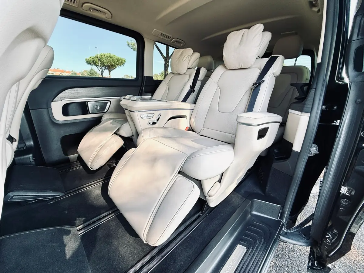 Mercedes Benz V300 4x4 XL VIP (Captain, 7 seat) 2025, exterior — Courchevel Luxury Car Rental, Courchevel. The Mercedes Benz V300 4x4 XL VIP is built for groups who need space and traction more…