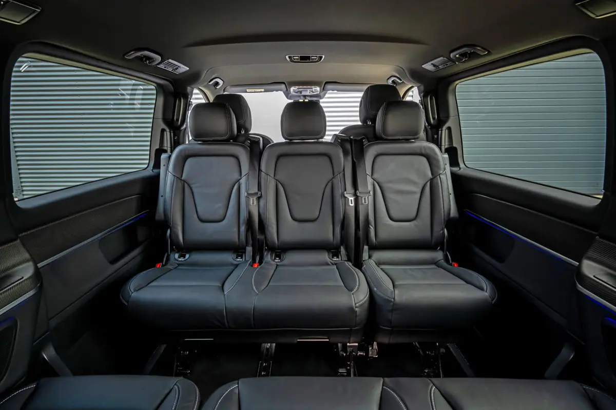 Mercedes Benz V300 8 seats 2025, interior — Courchevel Luxury Car Rental, Courchevel. The Mercedes Benz V300, in this 2025 specification, is built around a simple brief: move…