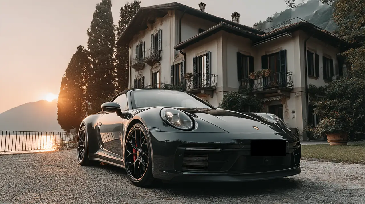 Porsche 992 Carrera 4 GTS Cabrio 2024, rear view — Courchevel Luxury Car Rental, Courchevel. The 2024 Porsche 992 Carrera 4 GTS Cabrio pairs 480 hp with all-wheel drive, a…