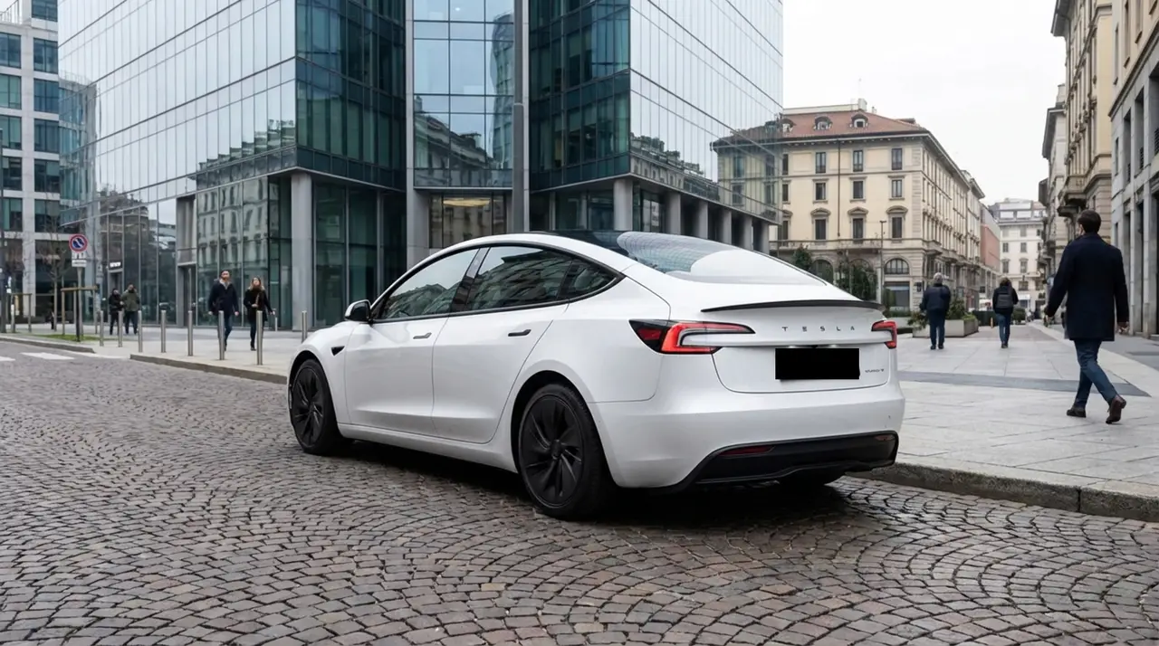 Tesla Model 3 Performance 2026, exterior — Courchevel Luxury Car Rental, Courchevel. The 2026 Tesla Model 3 Performance brings 510 hp and instant electric torque to a car…